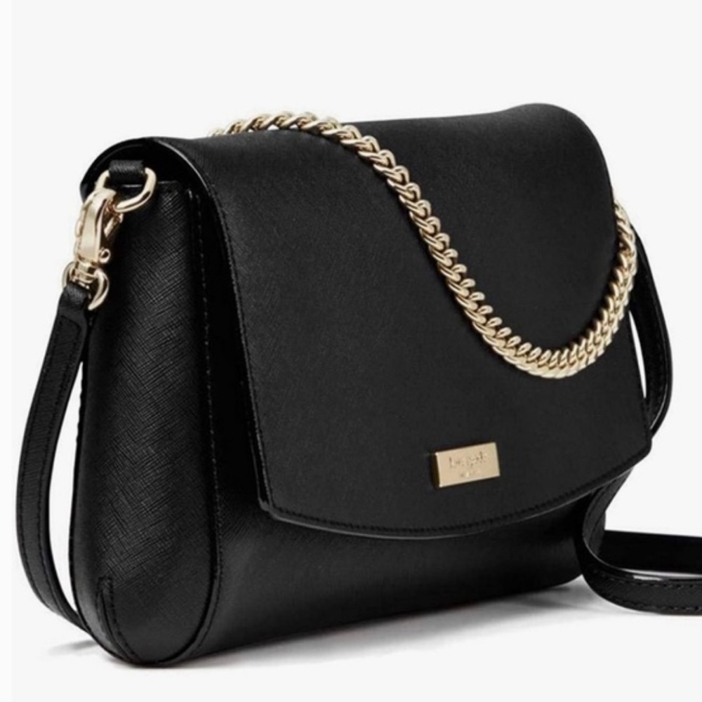 Kate Spade Black Crossbody Bag with Gold Chain
